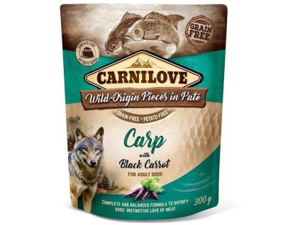 30975 1 carnilove dog pouch pate carp with black carrot 300 g