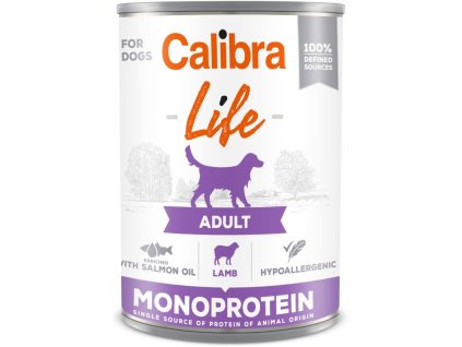 26460 1 calibra dog life adult lamb konzerva jehneci 400g