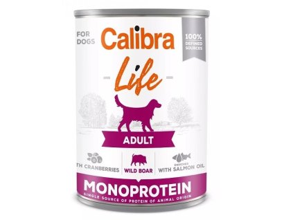 26427 1 calibra dog life konzerva adult wild boar with cranberries 400g