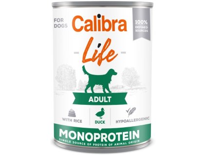 26463 1 calibra dog life adult konzerva kachni s ryzi 400g