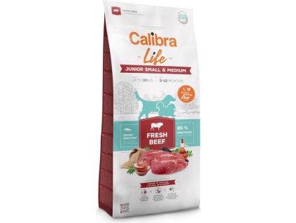 57336 calibra dog life junior small medium fresh beef 12kg