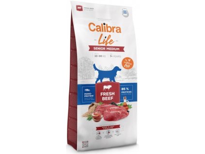 57363 calibra dog life senior medium fresh beef 2 5kg