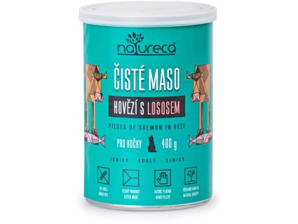 48360 139890 natureca konz hovezi s lososem pro kocky 400g