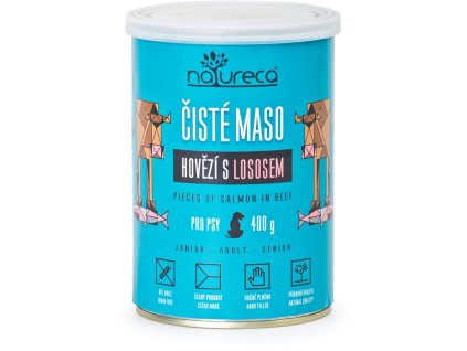 48372 139894 natureca konz hovezi s lososem pro psy 400g