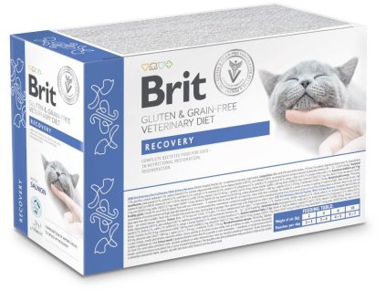81186 brit veterinary diet cat pouch fillets in gravy recovery 12x85 g