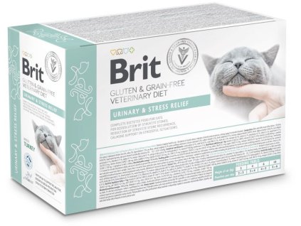 81189 brit veterinary diet cat pouch fillets in gravy urinary stress relief 12x 85 g