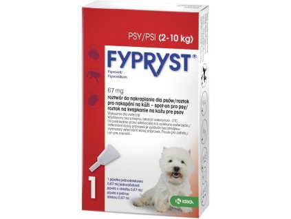 17565 fypryst spot on s pes 2 10kg sol 1x0 67 ml z kategorie chovatelske potreby a krmiva pro psy antiparazitika pro psy pipety spot on pro psy