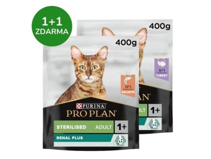 115552 pro plan cat adult sterilised renal plus kru ta losos 400 g 1 1 zdarma