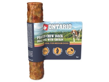 84298 ontario protein zvykaci pamlsek mala rolka s kurecim 12 7 cm