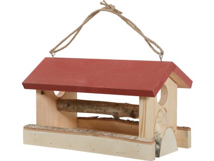 96076 1 budka krmitko hut drevena xl cervena zolux