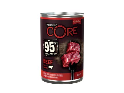 97669 konzerva wellness core dog 95 protein adult hovezi s brokolici 400g
