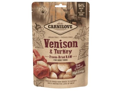 84262 carnilove freeze dried raw snacks venison turkey 60g