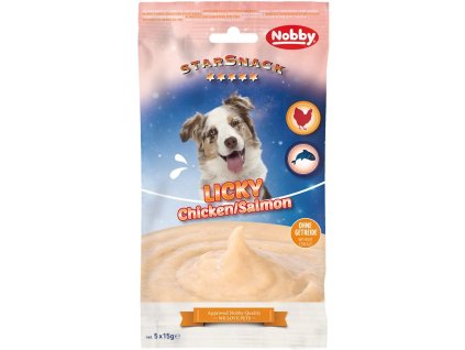 93379 nobby starsnack licky dog masove pyre kure s lososem 5x15g