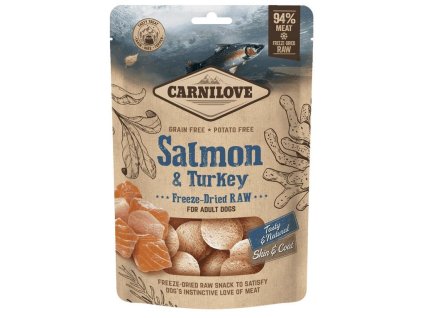 84259 carnilove freeze dried raw snacks salmon turkey 60g