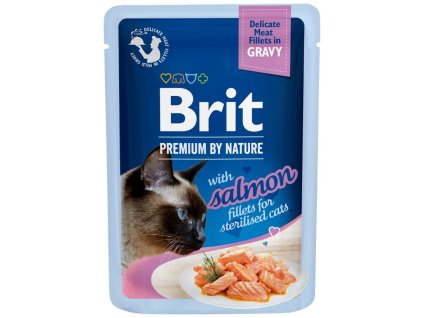 91531 brit premium cat d fillets gravy salmon sterilised 85g