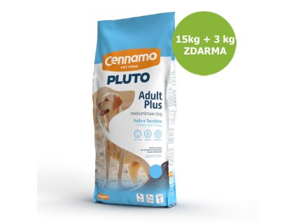 113009 pluto dog adult plus medium maxi 15 kg 3 kg zdarma