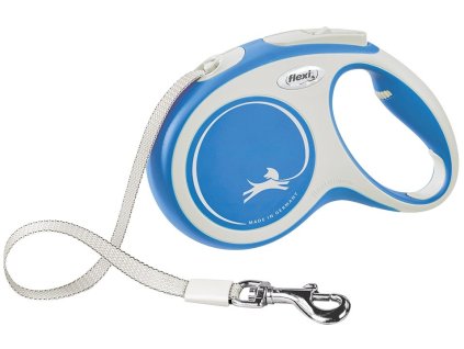 21549 2 flexi new comfort m voditko pasek 5m 25kg modra z kategorie chovatelske potreby a krmiva pro psy obojky voditka a postroje pro psy voditka pro psy samonavijeci voditka pro psy