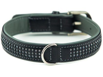 21174 2 nobby pacific deluxe obojek se swarovski krystaly m l 52cm seda z kategorie chovatelske potreby a krmiva pro psy obojky voditka a postroje pro psy obojky pro psy