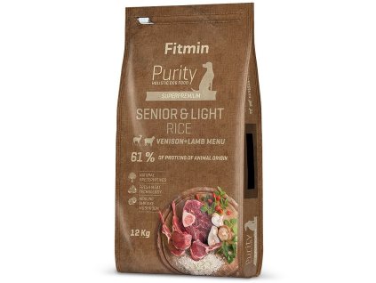 15126 3 fitmin purity senior light venison lamb rice kompletni krmivo pro psy 12 kg