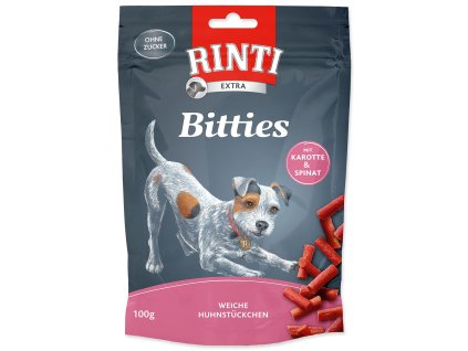 49662 1 pochoutka rinti extra bitties kure karotka spenat 100 g z kategorie chovatelske potreby a krmiva pro psy pamlsky pro psy polomekke pamlsky pro psy