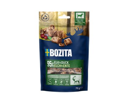 110794 bozita dog snacks meaty bites elk duck gf 70 g