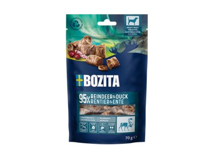 110797 bozita dog snacks meaty bites reindeer duck gf 70 g