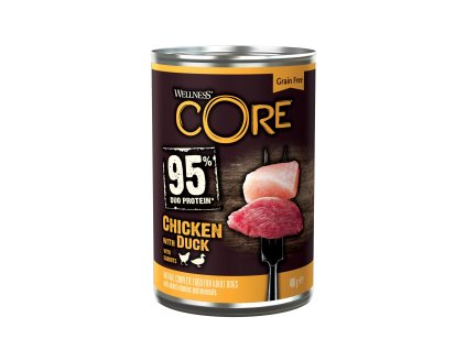 96541 konzerva wellness core dog 95 protein adult kure kachna a mrkev 400g