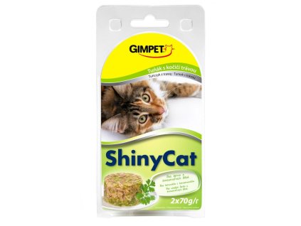 10995 1 gimpet shinycat konzerva tunak kocici trava 2x70g