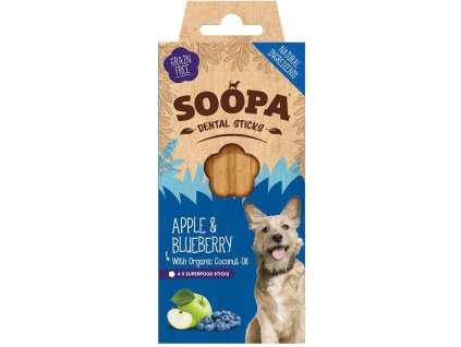 87579 dentalni tycinky soopa s jablkem a boruvkou 100 g