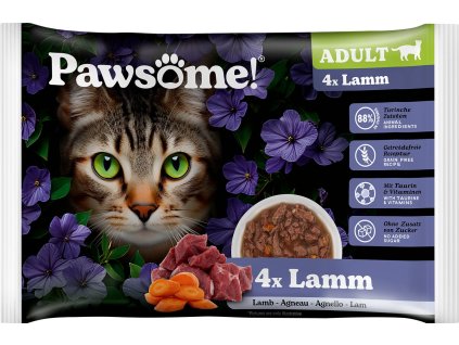 101938 pawsome adult s jehnecim masem multipack 4x85 g