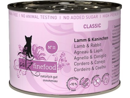87909 catz finefood konzerva no 11 s jehnecim a kralicim m 200g