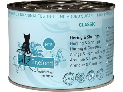 87912 catz finefood konzerva no 13 se sledem a krevetami 200g