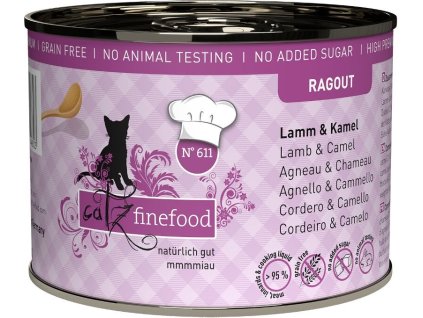 88047 catz finefood konzerva ragout no 611 s jehnecim a velbloudim masem 190 g