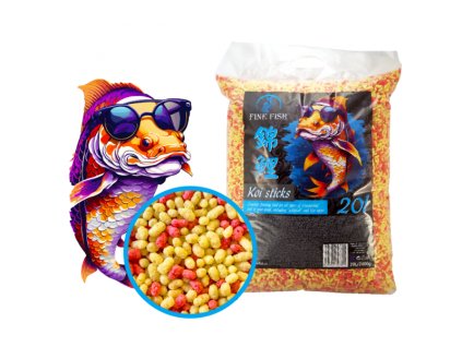 109204 14708 fine fish koi sticks duo mix 20l 2400g taska