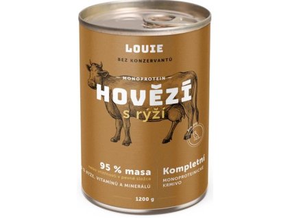 92110 louie konz pro psy hovezi s ryzi 1200 g