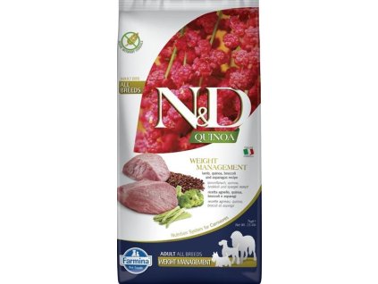 94681 n d quinoa dog gf weight management lamb broccoli adult medium maxi 7 kg