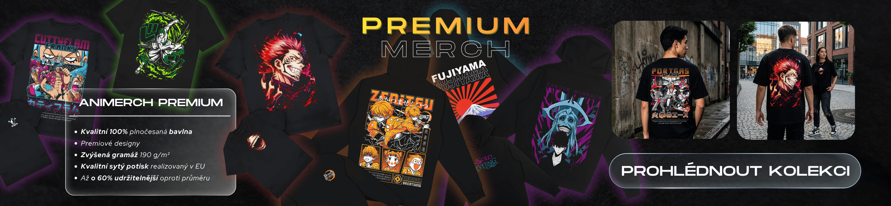Animerch premium merchandise Anime Japan prémiová trička a mikiny