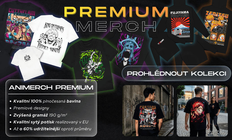 Animerch premium merchandise Anime Japan prémiová trička a mikiny