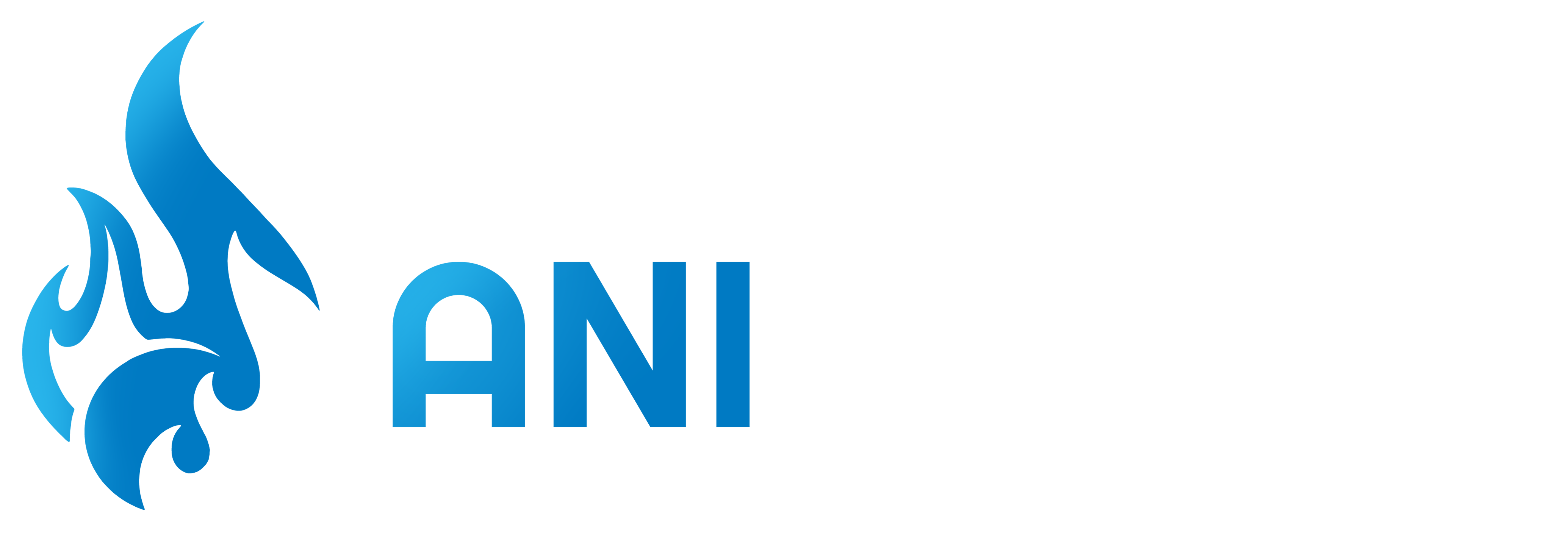 Horizontální modro–bílé logo