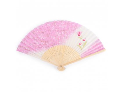 pink cherry blossom Japanese folding fan 1