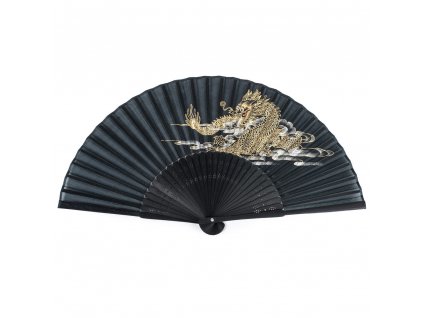 black dragon Japanese folding fan 1