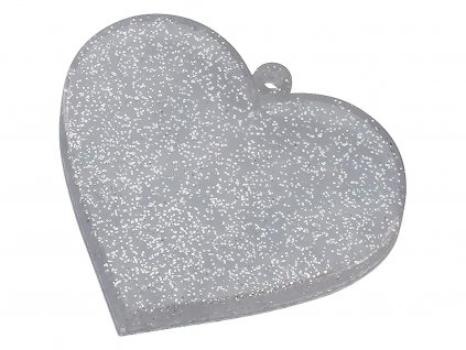 Heart glitter grey