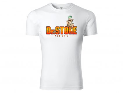 Tričko logo Dr. Stone bílé