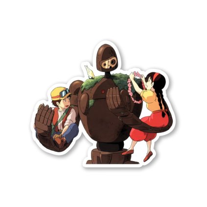 Samolepka Pazu and Sheeta playing