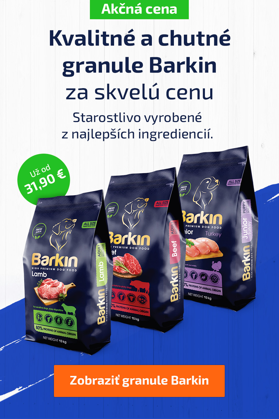 Granule pre psov Barkin za akciové ceny