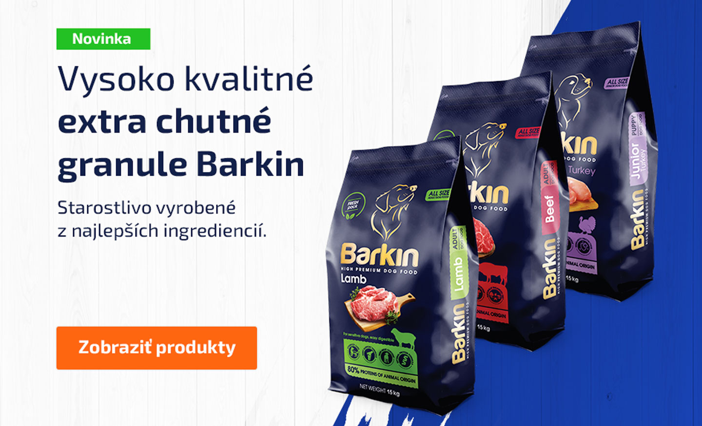 Vysoko kvalitné granule pre psov Barkin
