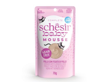 Schesir Baby&Mačiatko Mousse - kuracie s pečeňou pena 70g