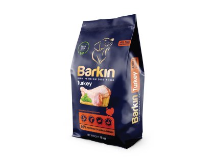 Chutné prémiové morčacie granule pre psov Barkin 15kg