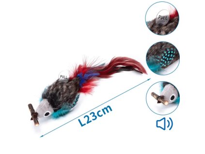 Myska s pierkom catnip 23cm