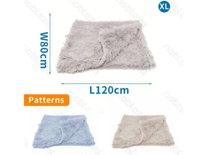 Chlpatá deka pre zvieratá XL 120x80cm - 3 farby (Farba Sivá)